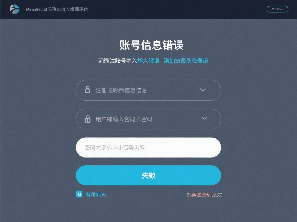 账号信息输入错误：无论是注册时填写的信息，还是登录